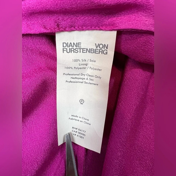 Diane von Furstenberg Womens Dress Silk Pink Berry Size Small - Picture 16 of 16